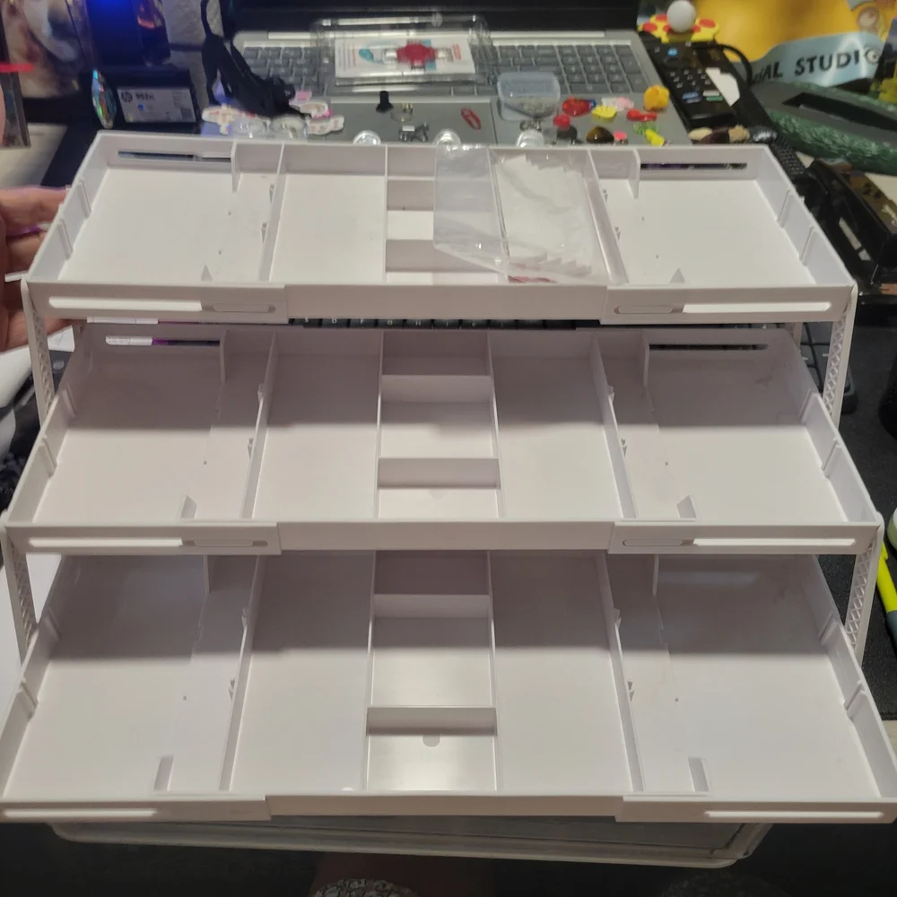 White Multi-Tier Storage Organizer Expandable From 9 1/2 To 15 Inches
